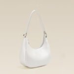 Chinese Style White One Shoulder Crossbody Moon Bag