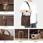Men's Vertical Design Square Large Capacity Shoulder Messenger Bag - Image 4