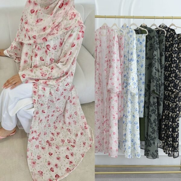 Women's European And American-style Printed Double-layer Chiffon Cardigan