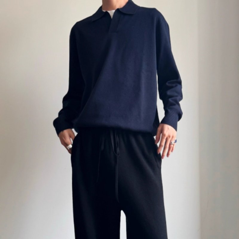 d6536c21-b408-4a69-8d73-a57b26a6340f-5.jpg Old Money Style Pure Wool POLO Sweater - Image 1