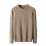 Men's Pullover Twist Round Neck Base Knitwear Loose-fitting Oversized Sweater - Image 4