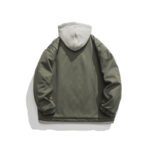 Color Matching Three-dimensional Pocket Fake Two Pieces Shirts Retro Hooded Jacket Men - Image 4