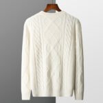 Men's Pullover Twist Round Neck Base Knitwear Loose-fitting Oversized Sweater - Image 2