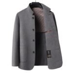 Men's Mid-length Stand Collar Double-faced Woolen Goods Wool Overcoat - Image 5