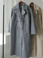 Fashion Autumn And Winter Lady Temperament Mid-length Double Breasted Woolen Coat - Image 5