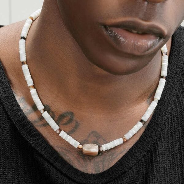 Men's Vintage White Shell Necklace