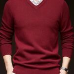Woolen Sweater Men's Casual Thin V-neck Sweater