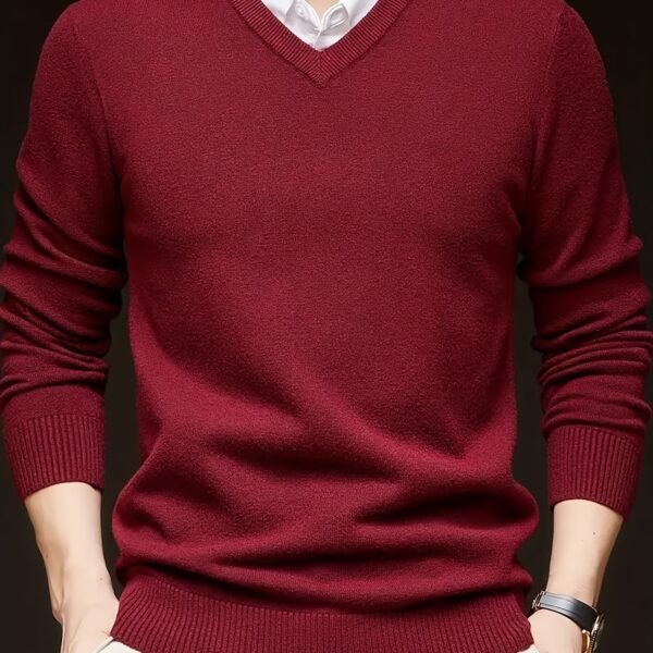 Woolen Sweater Men's Casual Thin V-neck Sweater