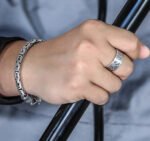 Sterling Silver Men's Bracelet, Trendy And Stylish, Featuring A Bold And Imposing Design With A Vajra Pattern - Image 3