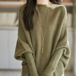 Lazy Sweater Loose Design Women's Off-neck Knitted Retro Pullover - Image 3