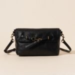 Leather Solid Color Large Capacity Shoulder Crossbody Bag - Image 6