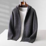 Hooded Cardigan Men's Thick Wool Jacket Loose Casual - Image 6