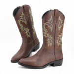 Men's Embroidery Retro High Leg Boot - Image 4
