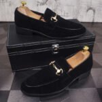 Men's Breathable Genuine Leather Slip-on Trendy Beanie Shoes Light Luxury Suede Leather Lazy Shoes - Image 8