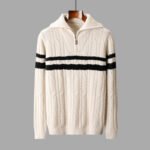 Thickened Zipper Lapel High Collar Loose Sweater - Image 2