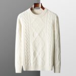 Men's Pullover Twist Round Neck Base Knitwear Loose-fitting Oversized Sweater