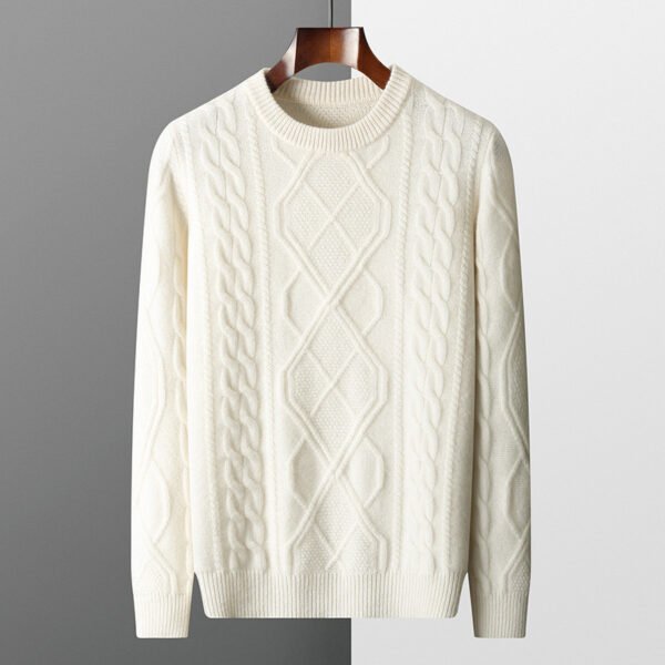 Men's Pullover Twist Round Neck Base Knitwear Loose-fitting Oversized Sweater