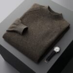 Half Turtleneck Cashmere Knitted Raglan Sleeve Sweater - Image 3