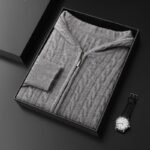 Men's Hooded Loose Long Sleeves Thick Twist Knitted Sweater - Image 8
