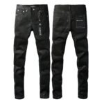 Foreign Trade Trend New Purple Black Slim Fit Button Jeans