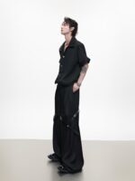 Ice Solid Color Advanced Suit Belt Stitching Pants - Image 4