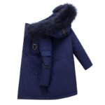 Children's Down Jacket Boys' Mid-length Thickening Plus Size Fur Collar Coat - Image 4