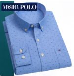 Middle-aged Men's Long Sleeve Pure Cotton Plaid Shirt - Image 3