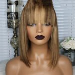 Short Straight Hair Bob Wig Human Hair Bob Wig Piano Color Real Human Hair - Image 5