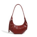 Crossbody Croissant Leather Shoulder Underarm Bag - Image 8
