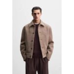 Men's Loose Wool Woven Lapel Long Sleeve Casual Jacket Coat - Image 4