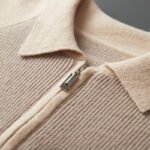 Half Zipper Contrast Color Lapels Sweater For Men - Image 3