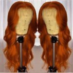 European And American Dark Orange Wig Hair Set Smooth Hair - Image 4