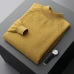 Half Turtleneck Cashmere Knitted Raglan Sleeve Sweater - Image 9