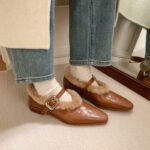 Sheepskin Ankle-strap Shoes Women - Image 3