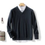 Men's Solid Color Plus Size Winter Bottoming Knitted Sweater