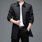 Men's Trench Coat Mid-length Lapel Casual Coat - Image 6