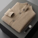 Men's Cashmere Cardigan Stand Collar Simple Urban Outerwear - Image 2