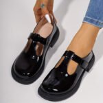 Mary Jane Flats Elegant Loafers With Round Toe Hook - Image 2