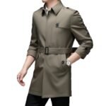 Men's Trench Coat Mid-length Lapel Casual Coat - Image 5
