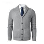 Business Casual Knitted Wool Cardigan For Men - Image 2