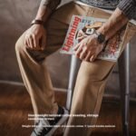 Workwear American Retro Khaki Jeans Maillard Straight Casual - Image 4