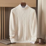 Men's Semi-high Diamond Bottoming Shirt Middle-aged Business Leisure Twisted Warm Sweater - Image 7