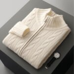 New Twist Zipper Knitted Coat For Men - Image 6