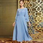 Hand Sewing Drill Asymmetric Double-layer Chiffon Dress - Image 6