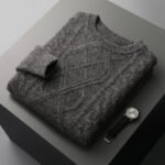 Men's Pullover Twist Round Neck Base Knitwear Loose-fitting Oversized Sweater - Image 7