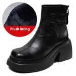 Autumn And Winter New Thick Bottom Chunky Heel Women's Ankle Boots - Image 6