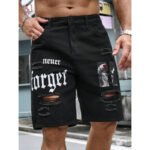 Men's Letter Printed Do The Old Cowboy Shorts - Image 7