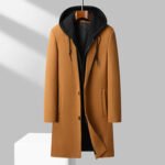 Men's Detachable Hooded Urban Mid-length Woolen Coat - Image 7