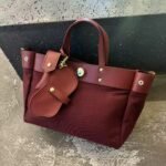 Textured Cowhide High Canvas Loose Crossbody Bag - Image 2